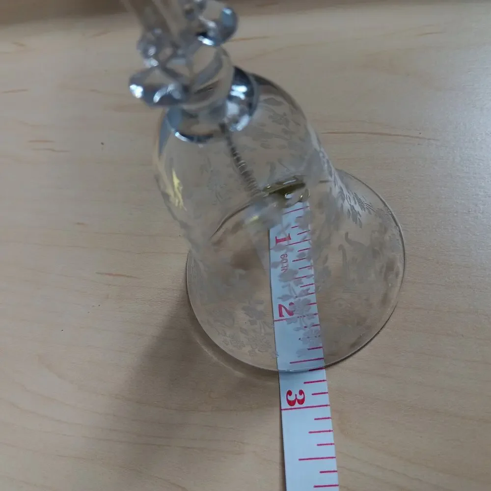 Vintage Navarre Crystal Bell by Fostoria Floral Embossed Clear 6